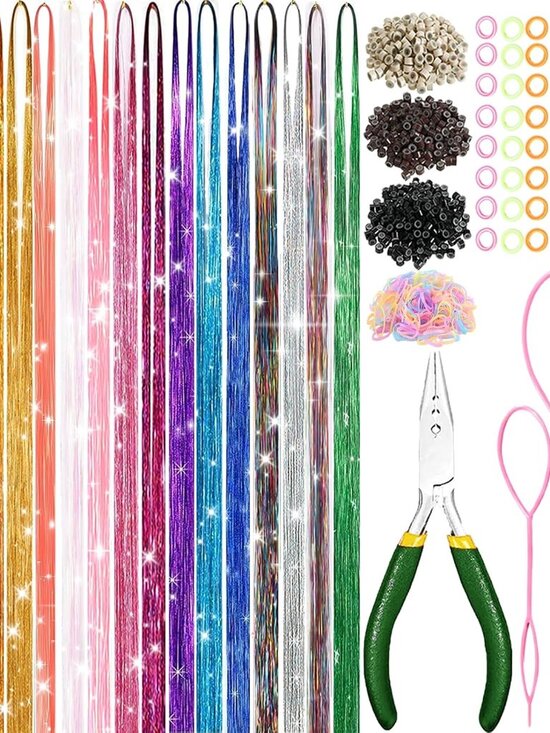 Other - Hair Tinsel Kit With Tools Fairy Glitter Tinsel Hair Extensions for Girls